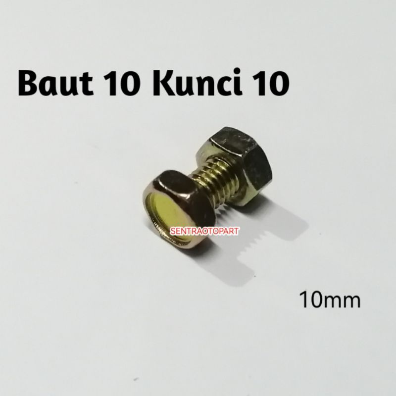 Baut 10 m6 kepala 10mm panjang 10mm