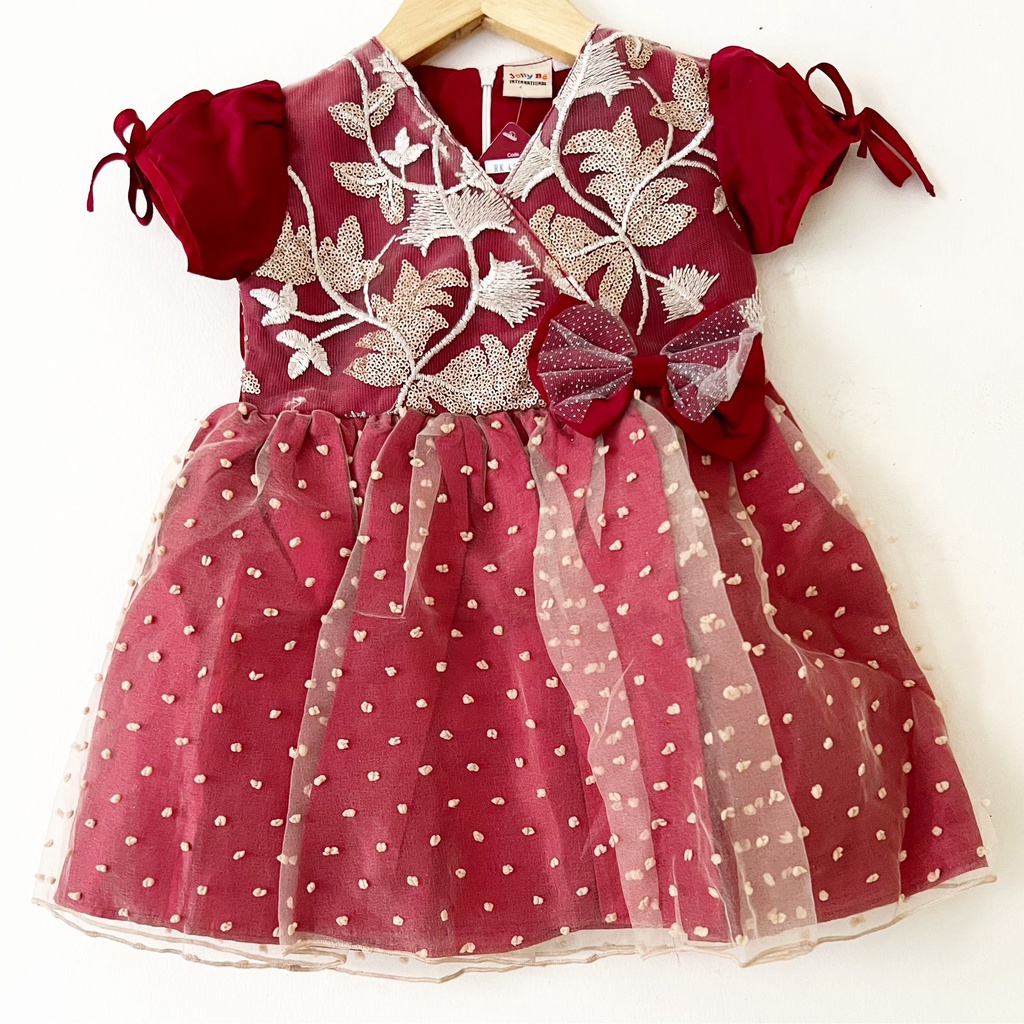 Dress Pesta Kondangan Ulang Tahun Mewah Lucu Bayi Anak Perempuan Cewek Terlaris Kode  Babeebabyshop