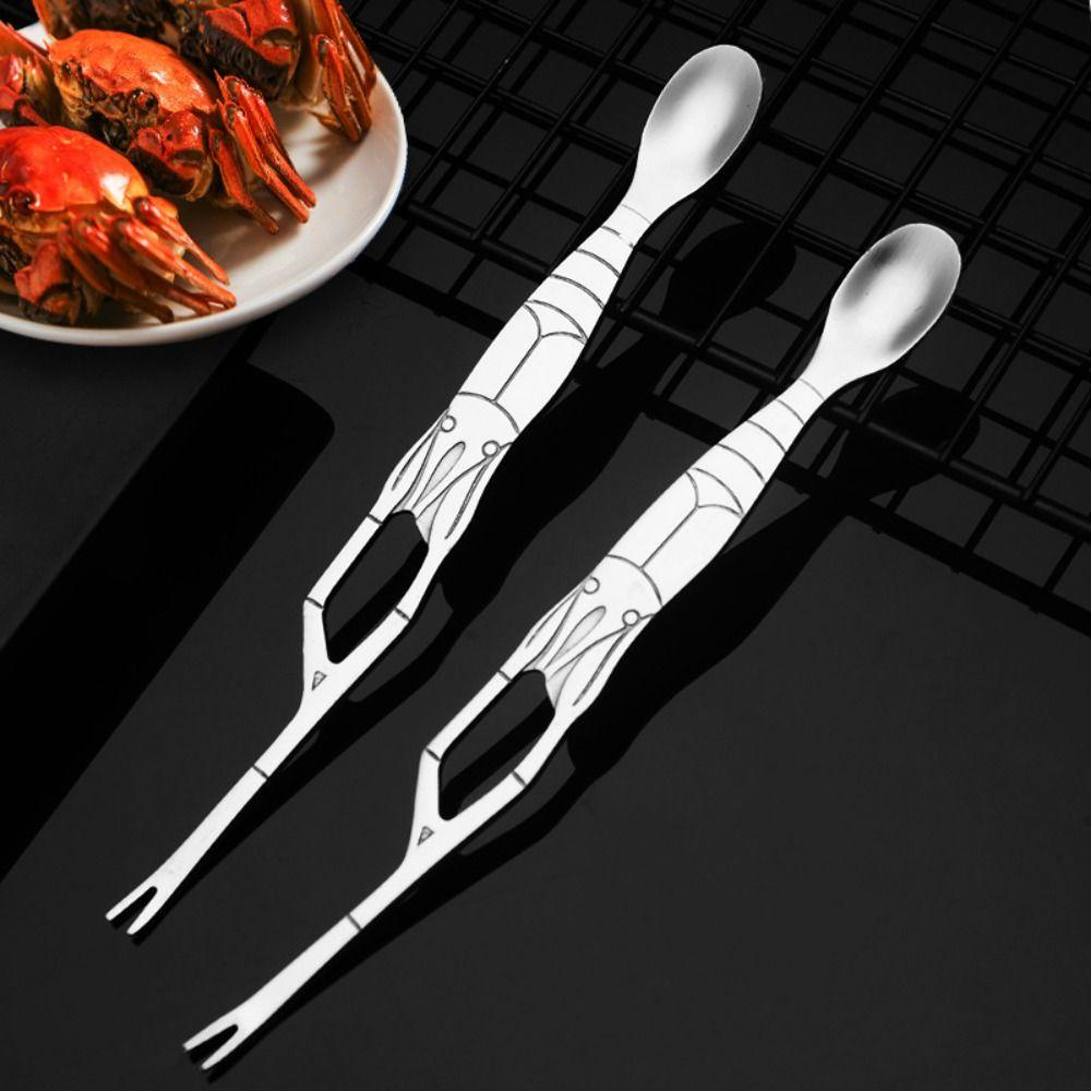 [Elegan] Peralatan Seafood Praktis Double Headed Stainless Steel Untuk Alat Petik Kepiting Dan Lobster Crab Picking