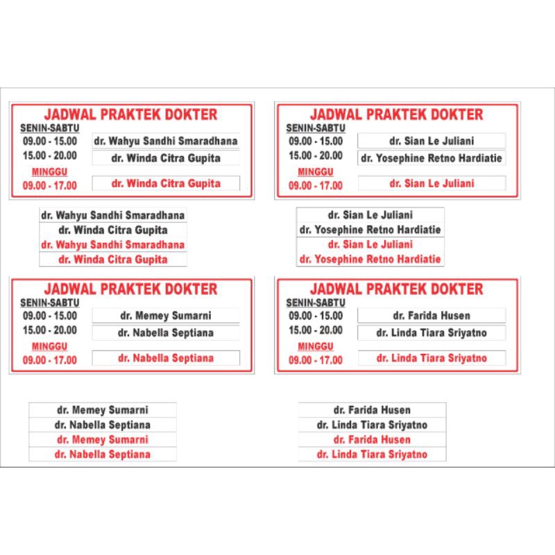 

Akrilik Papan Nama dokter Custom sign label