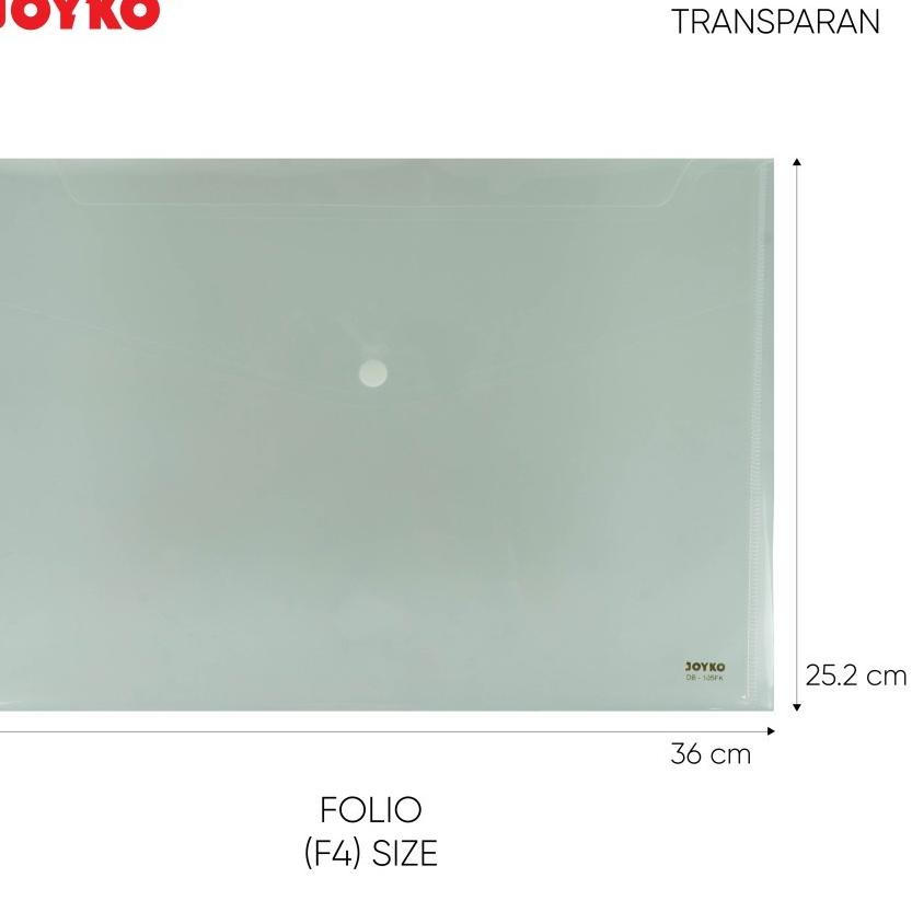 

Langsung Proses Document Bag Map Kancing Folio Joyko DB-105FK transparant 1PACK/ 12Pcs