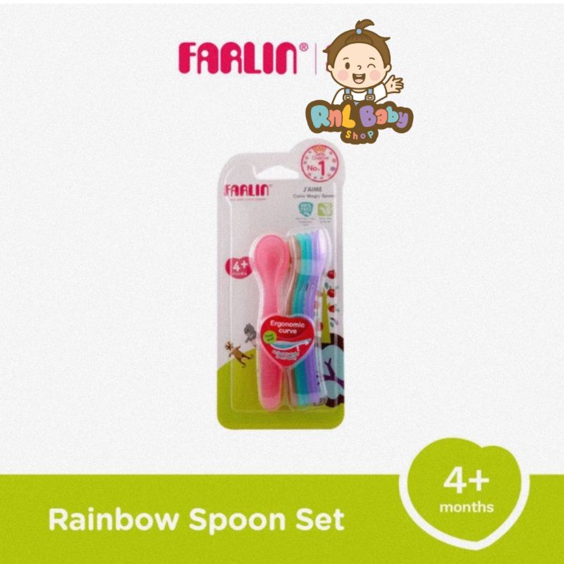 Farlin Baby Rainbow Spoon Set - Set Sendok Makan Bayi Usia 4+ Bulan