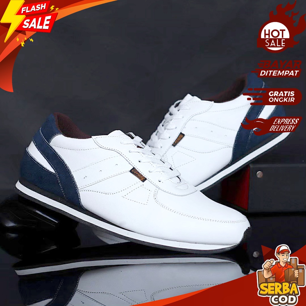 EXTREME_CORPS - Sepatu Sneakers Kets Casual Unisex Sporty Bahan Asli Kulit Sapi Premium 100% Origina