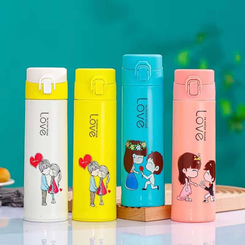 Botol minum kaca kancing pure love 500ml