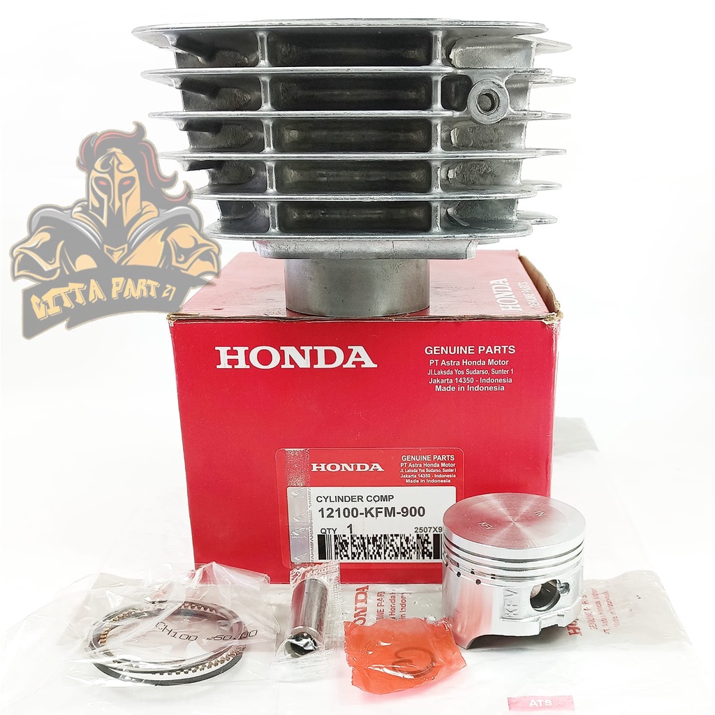 CYLINDER BLOK SEHER PISTON RING KOMPLIT HONDA KFM KUALITAS ASLI ORIGINAL HONDA AHM PRESISI TINGGAL PASANG BAHAN BERKUALITAS DAN DIJAMIN AWET SUPRA FIT SUPRA FIT NEW LEGENDA REVO LAMA FIT X