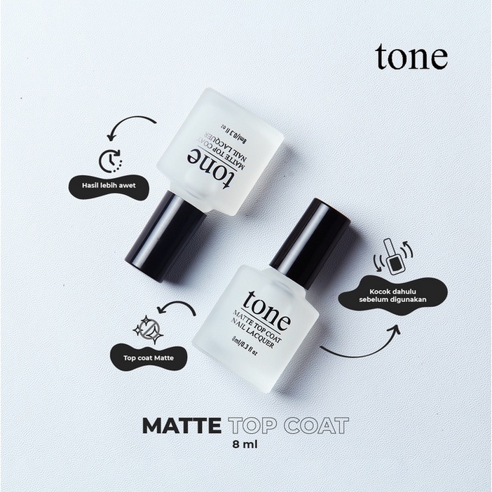 TONE (top coat, base, clar varnish / bening, snowy mochi, black hitam, matte top coat) kuteks kutek kuku jari tangan cantik mengkilap kinclong cantik meni pedi menicure pedicure perawatan layer halal sholat air wudhu murah termurah original asli