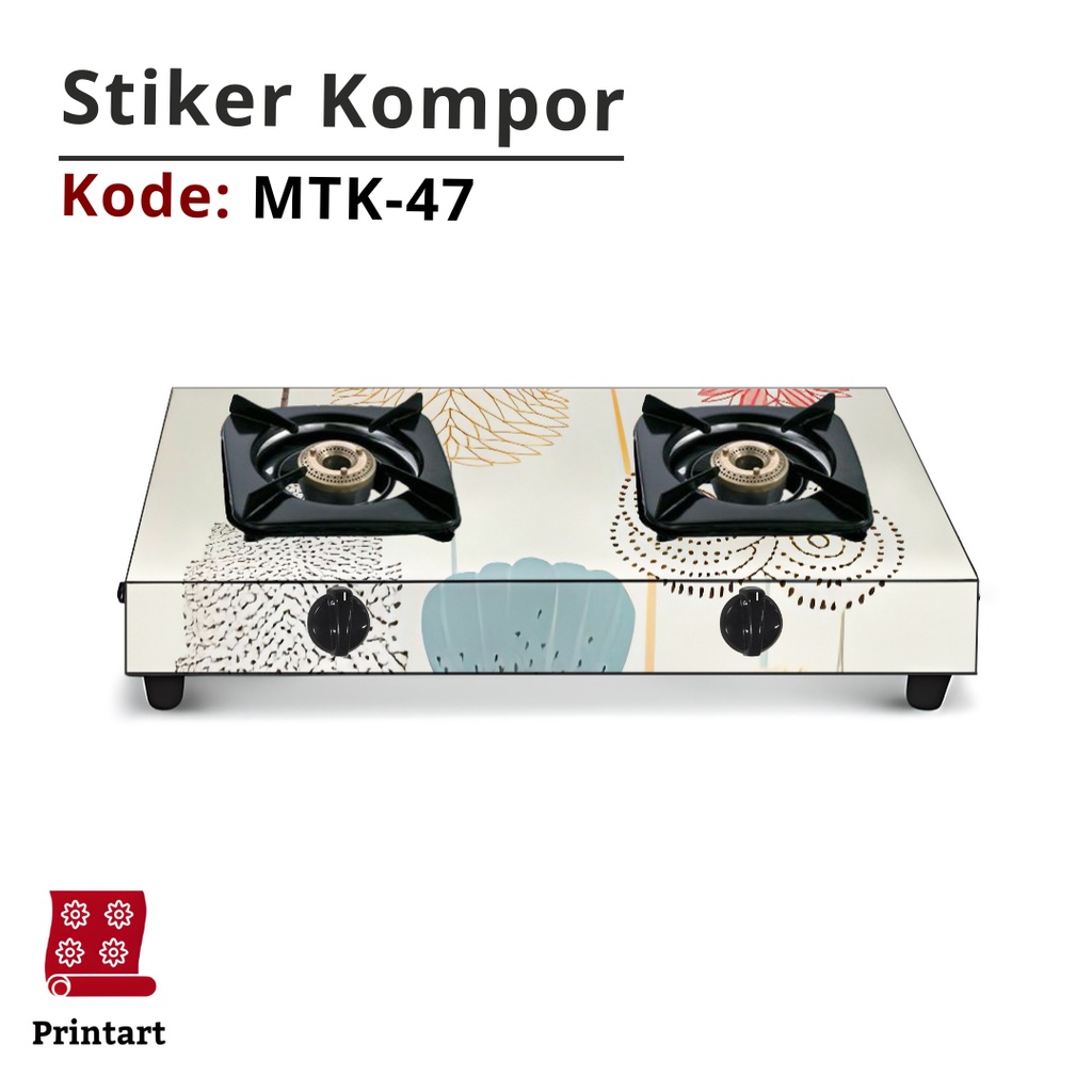 Stiker Kompor 1 Tungku dan Sticker Kompor 2 Tungku Motif Minimalis Kode MTK-47