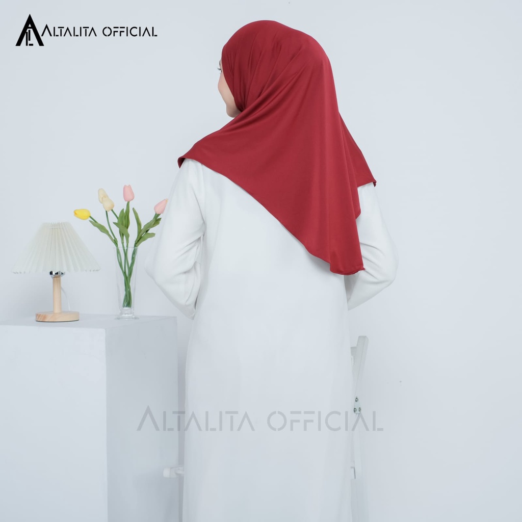 Altalita - Hijab Instan Zaida Malay Non Pet Terbaru | Jilbab Bergo Hamidah Instan Non Pet Menutup Dada | Kerudung Malaysia Instan Jumbo Bahan Jersey Premium Non Pad Cocok untuk Sekolah Olahraga Volly Futsal Senam dan Sehari-hari