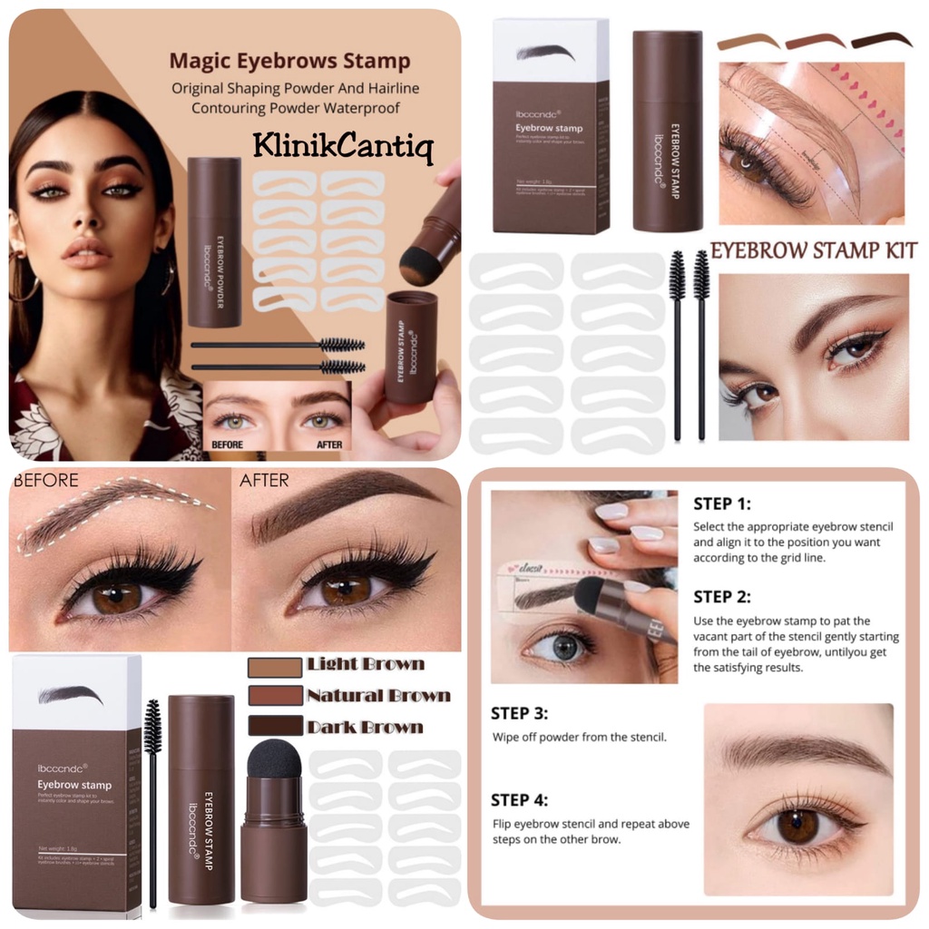 Magic Eyebrow Powder Cetakan Alis Stamp Instant Waterproof