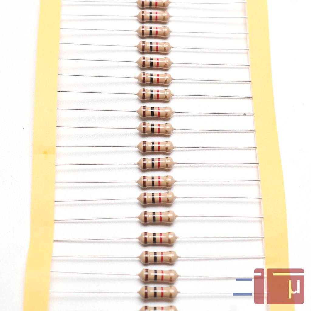 x10 Resistor 1K 1/2W Karbon 5% Taiwan Kaki Besi Bukan Tembaga