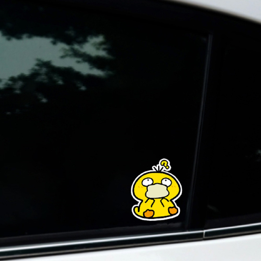 Pocket Monster Psyduck Reflektif Stiker Jendela Mobil Keraguan Bebek Bebek Motor Dekorasi Tubuh Helm Kecantikan Decal Untuk Vespa