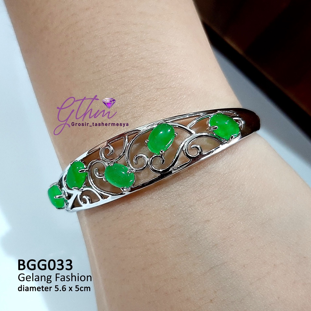 gelang tangan wanita titanium xuping lapis emas18k  ruby zamrud mewah banget seperti emas asli gthm