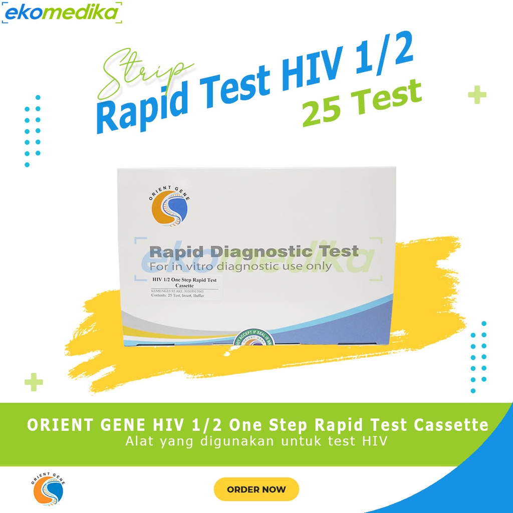Jual ORIENT GENE HIV 1/2 Device/Tes HIV Cassette [WB/S/P] isi 25 Test