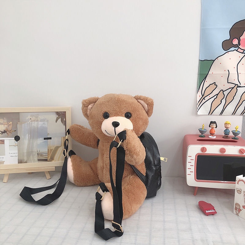 ▧Sera impor Jepang boneka beruang jelek yang lucu tas sekolah boneka mewah ransel Shi Yan ransel yang sama