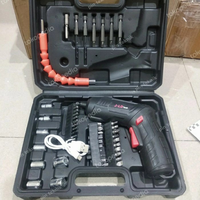 Jld Bor Obeng 4.2V Full Aksesoris Cordless Screwdriver