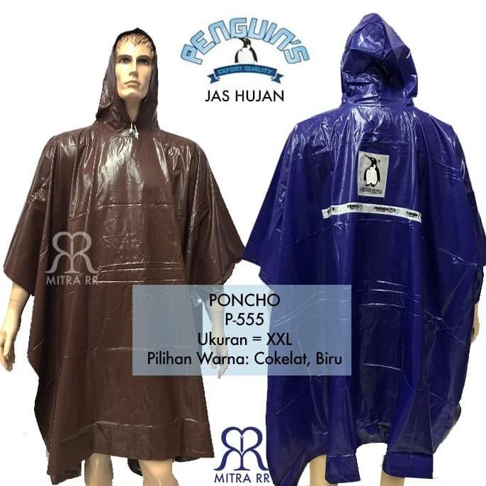 Jas Hujan Poncho Batman Penguins Pinguin P-555 PVC Tebal