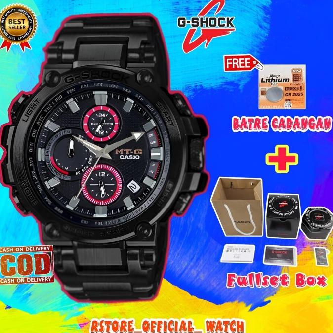 Jam Tangan Pria Rantai G Shock Mtg B1000 Crono Aktif Ori Bm Fullset Nekalistore