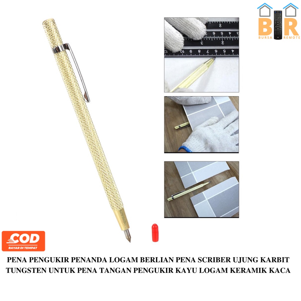 Pen scribe Berlian Pena GOLD Scriber Ujung Karbit Tungsten Carbide untuk Pena Tangan 6 Inch Alat Pengukir Kayu Logam Keramik Kaca