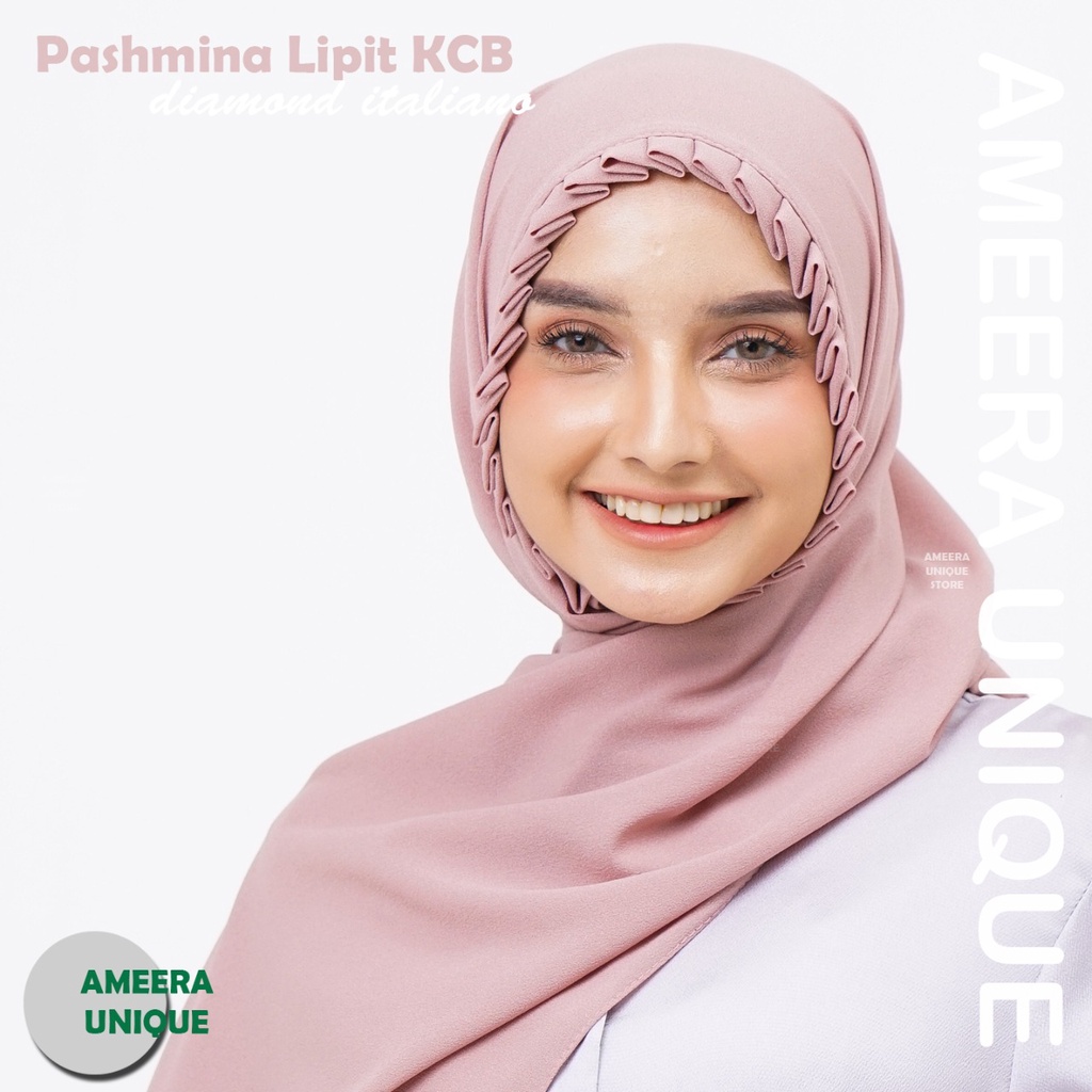 Pashmina Lipit KCB Tali Diamond Italiano premium original 75x175