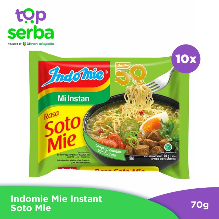 

TERBARU Indomie Mie Instant Soto Mie x10