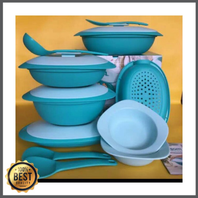 Tupperware Blossom Bowl - Mangkuk Warna Biru Tosca