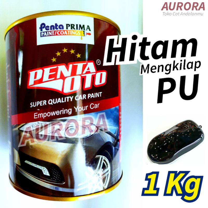 Cat Hitam PU Solid Polos Mengkilap Penta Oto Black Cet Mobil dan Motor Kualitas Super