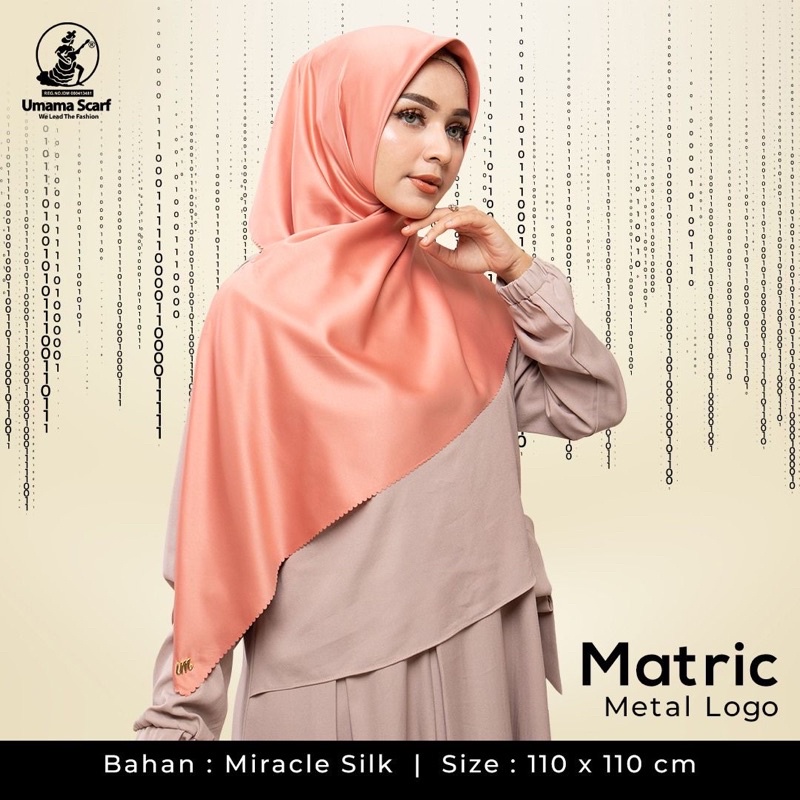 SEGIEMPAT MATRIC METAL LOGO UMAMA SCARF / SQUARE POLOS VOAL MURAH PLAT BESI