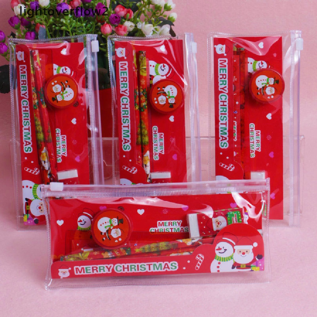 (lightoverflow2) 5pcs / Pak Rautan Pensil Motif Natal Untuk Stationery Sekolah / Hadiah