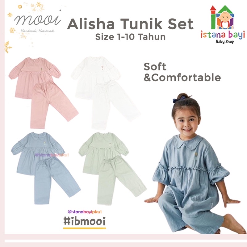 Mooi Setelan Anak Perempuan Alisha Tunik Set / Setelan Anak / Tunik Anak