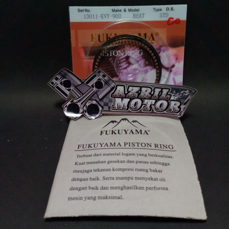 FUKUYAMA KVY BEAT SCOPY RING SEHER RING PISTON KVY BEAT SCOPY ORIGINAL FUKUYAMA
