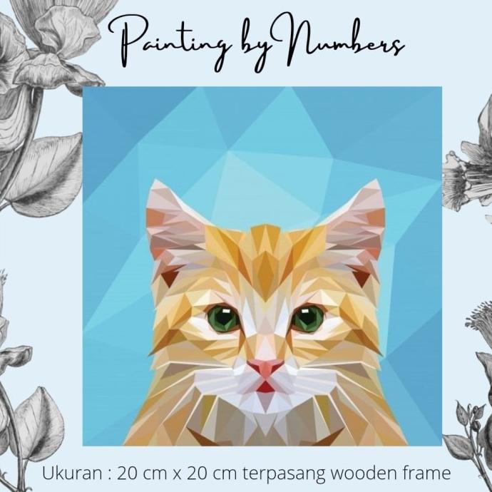 

[COD] DIY painting by number 20x20cm kerajinan tangan - KITTY CAT TERLENGKAP Kode 662
