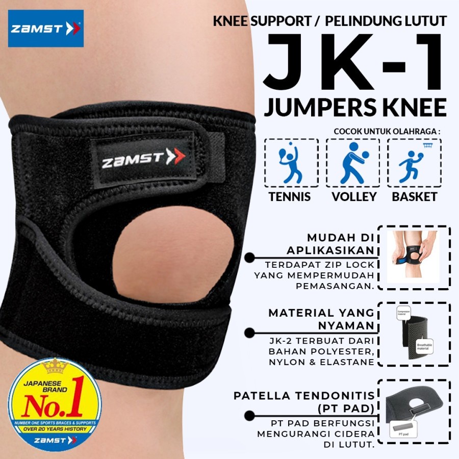 Knee Support Jumpers Knee Deker Lutut Dengkul Zamst JK-1 Patella - S