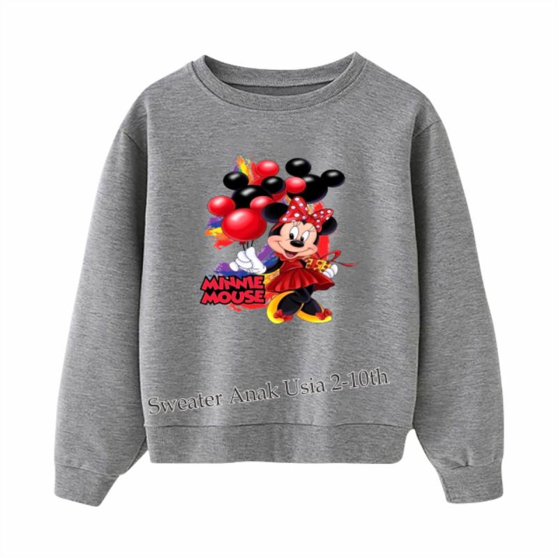 ((IB))SWEATER ANAK PEREMPUAN/MINNIE DIGITAL SABLON