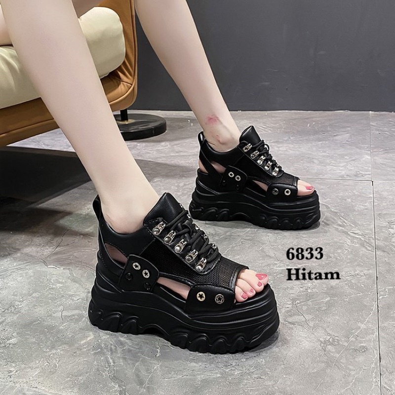 SANDAL WEDGES WANITA  FASHION KOREA 6833