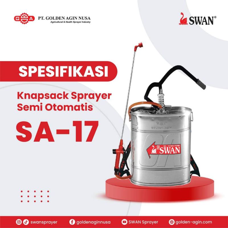 SWAN SA17 / TANGKI SWAN SA-17 / SPRAYER MANUAL SWAN 17 LITER / TANGKI SEMPROT SWAN STANLIS / TANGKI 