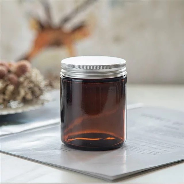 Receptacle Jar Kaca Amber 200Ml / Jar Lilin Kaca Amber 200Ml / Jar Amber Glass
