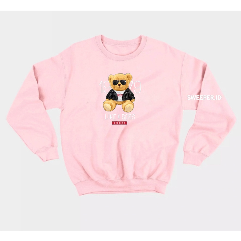 SWEATER CREWNECK TEDDYBEAR LIKE A BOS BAHAN FLEECE BAHAN FLEECE