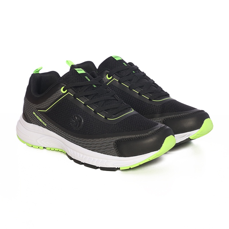 Phoenix Tritan Sepatu Running Pria - Black/Green