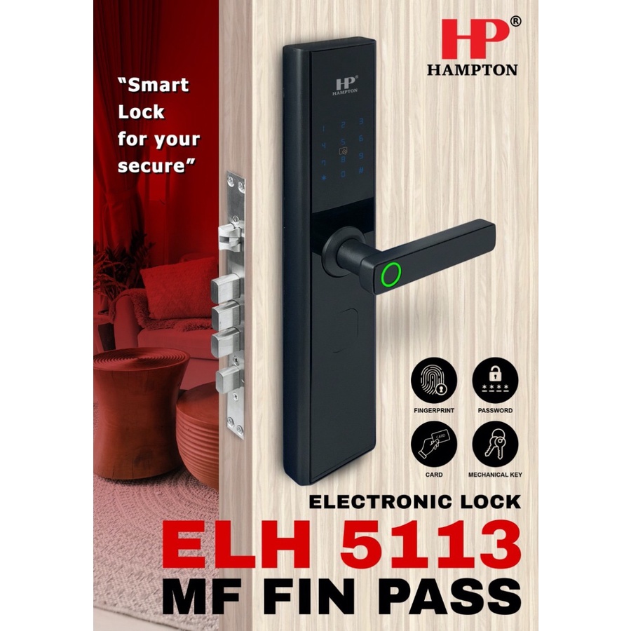 HAMPTON - HANDLE / ELEKTRONIK LOCK HAMPTON ELH 5113 MF PASS FIN