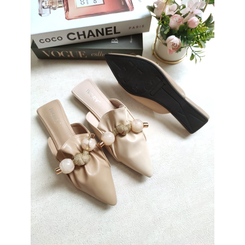 IVORY Sepatu Mules Flat Wanita MU780-23