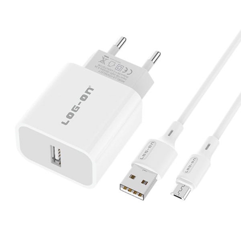 CHARGER - TC LOG ON MICRO USB LO-C33 FAST CHARGER 2.4A SINGLE USB