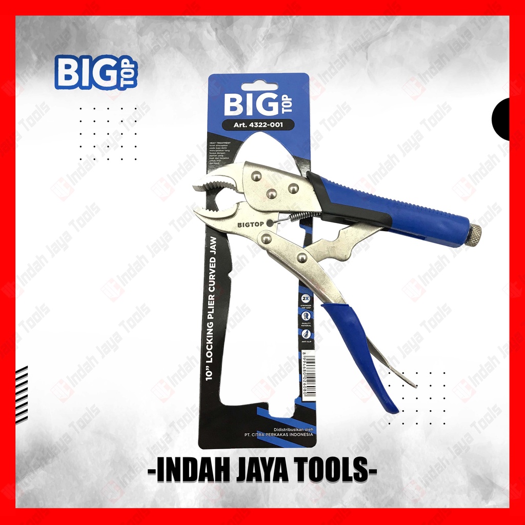 BIGTOP 4322-001 Tang Buaya 10 Inch GAGANG KARET Locking Plier Jepit