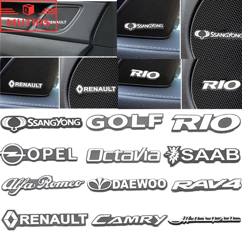 4pcs Stiker Badge Mini Bahan Alloy Untuk Speaker Mobil Mitsubishi Ford Suzuki