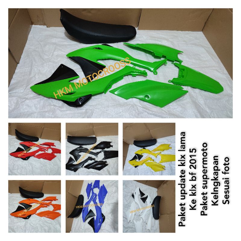 body fulset trail klx bf 2015 tanpa tangki bodi fullset klx bf bodi set paket update klx lama ke klx