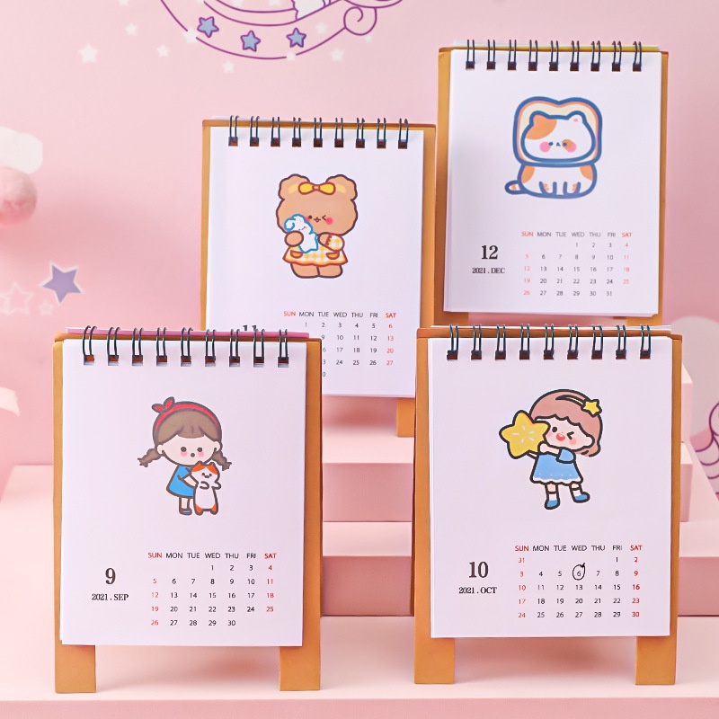 Kalender Meja Tahun Baru Cina / Imlek Bentuk Kodok / Beruang Mini Warna Acak Untuk Dekorasi