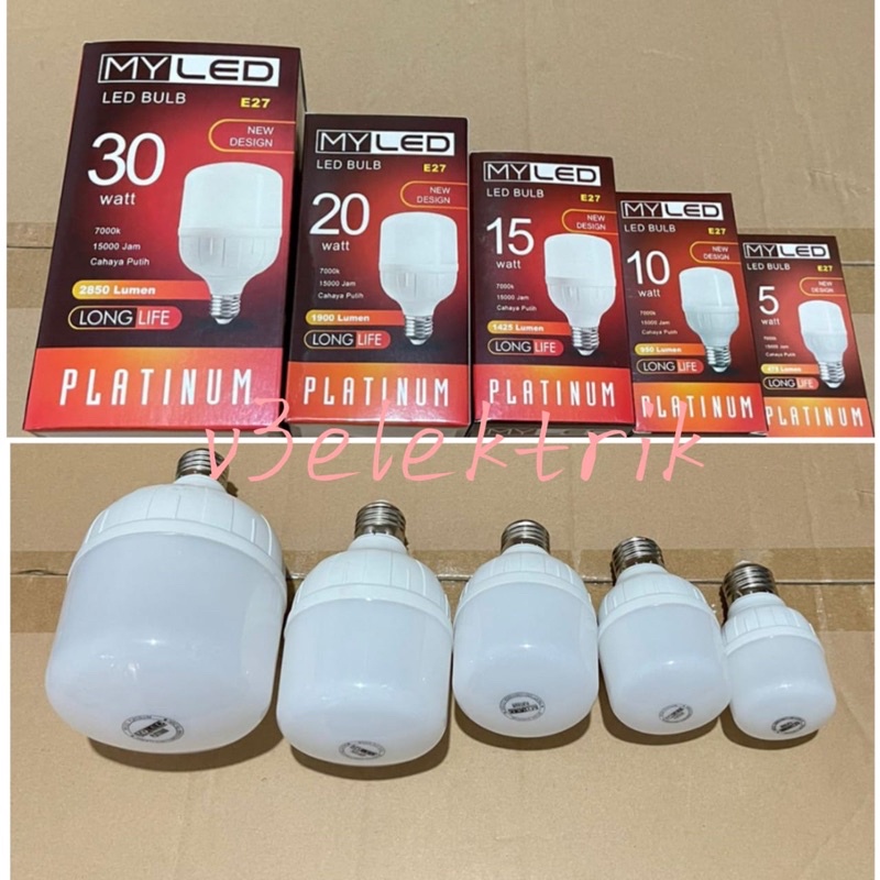 MYLED lampu led tabung/kapsul platinum myled lampu hemat energy sni