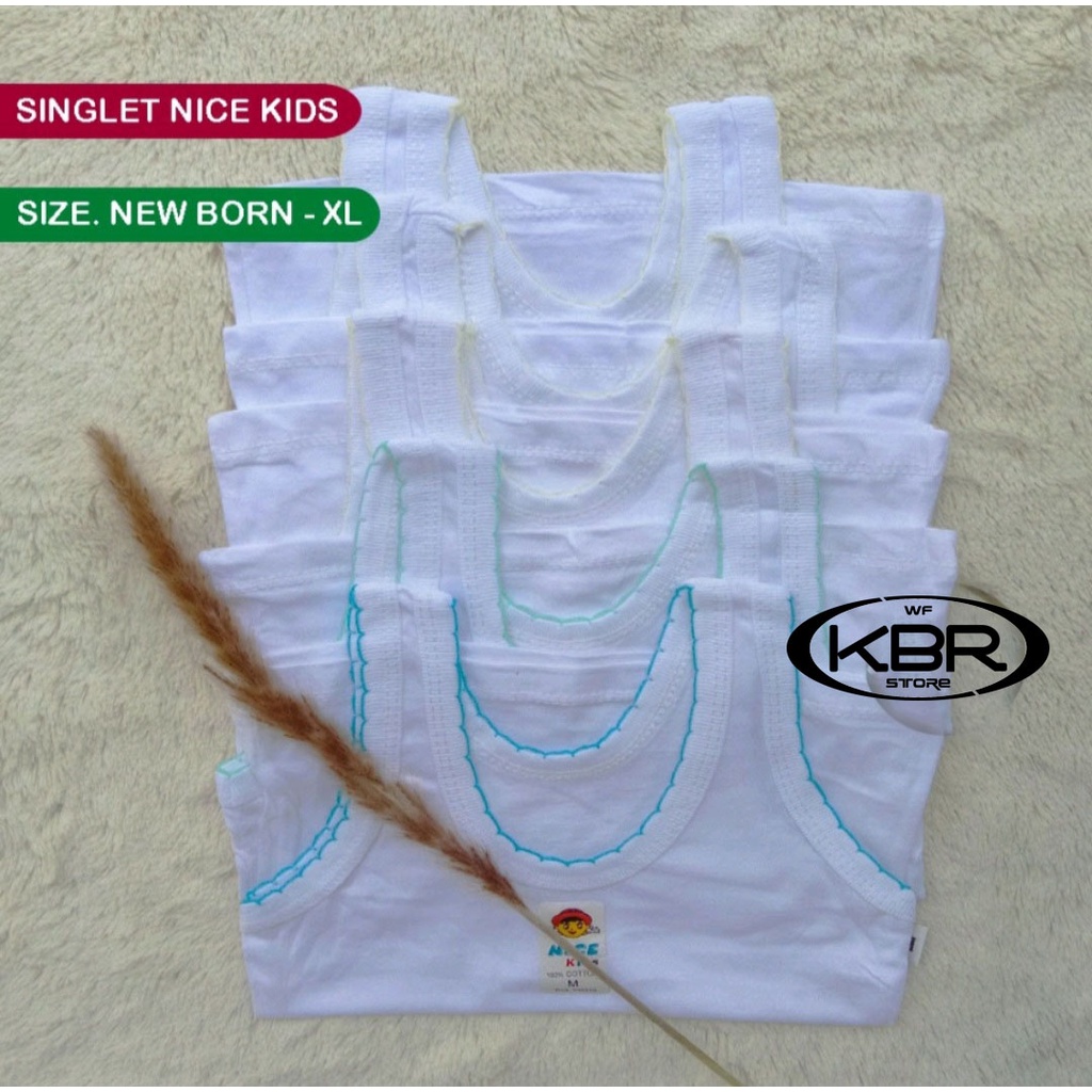 Grosir [ 1 pc 3 pcs - 6 Pcs ] SINGLET NICE KIDS | kaos dalam nice kids | singlet anak / singlet anak-anak / wf store