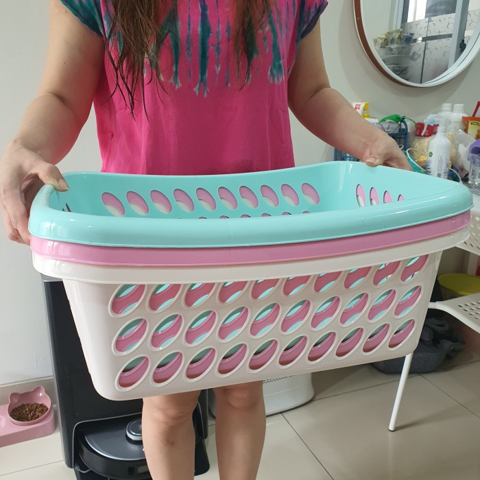 Keranjang Trixy JUMBO ZIMBO Basket Organizer Serbaguna Pakaian Pastel