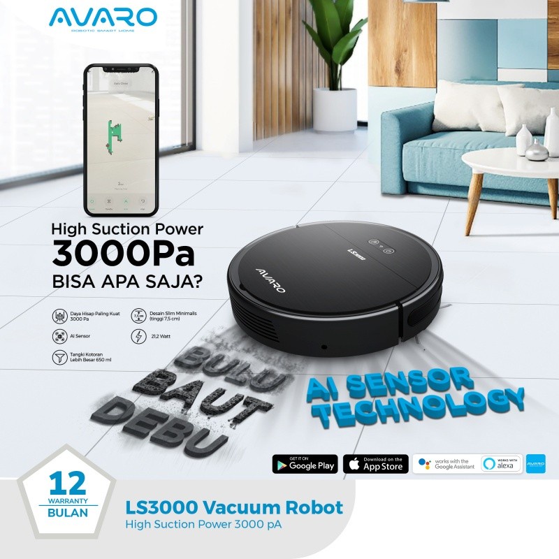 Robotic Vacuum Cleaner AVARO LS3000- AVARO LS3000 Robot Vacuum Cleaner