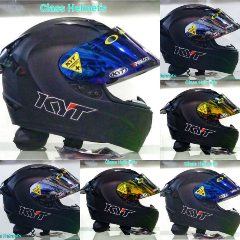Helm KYT R10 hitam doff paket ganteng Helm fullface|visor iridium